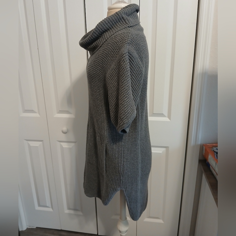 AMAZING LIKE NEW Ladies UGG Waffle Knit Tunic Hi Lo Short Sleeve Sweater Large - Picture 2 of 8